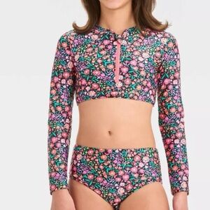 Art Class Floral Print Pull over Rashguard size L(10/12)